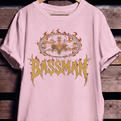 Bassman Superhero Fire Rock Tee - The Music Frontiers
