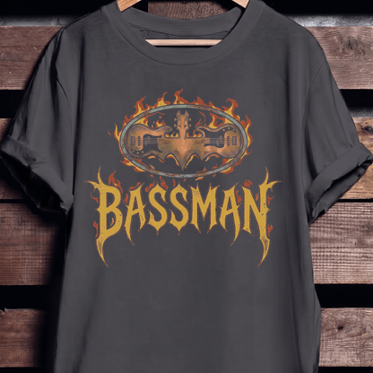 Bassman Superhero Fire Rock Tee - The Music Frontiers