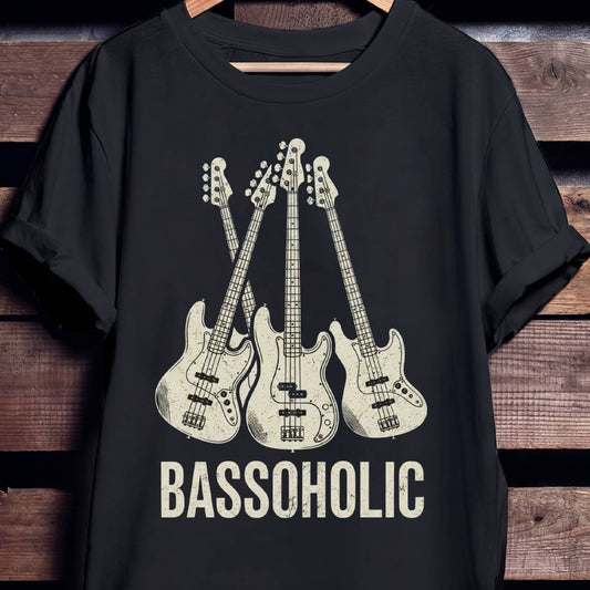 Bassoholic Bass Guitar Player Tee - Unisex Standard T-Shirt