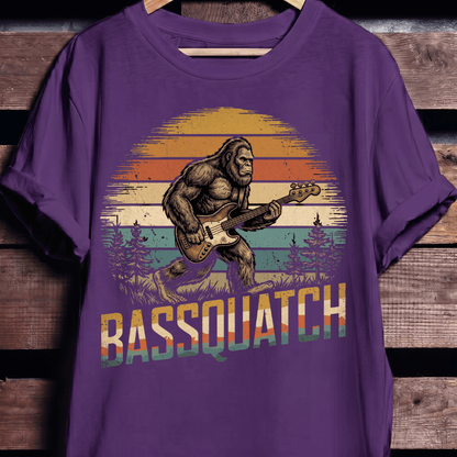Bassquatch Retro Bigfoot Bassist Tee - The Music Frontiers