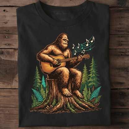 Bigfoot Sasquatch Acoustic Guitarist Tee - The Music Frontiers