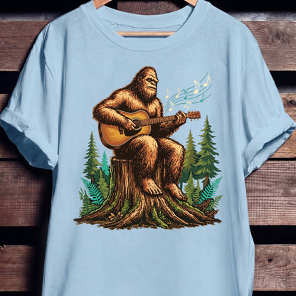 Bigfoot Sasquatch Acoustic Guitarist Tee - The Music Frontiers