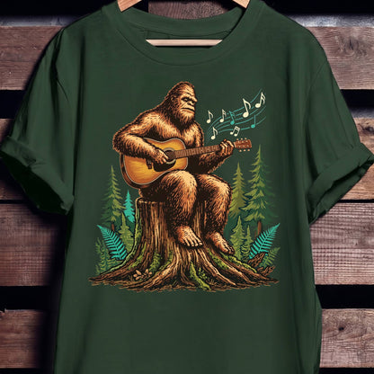 Bigfoot Sasquatch Acoustic Guitarist Tee - The Music Frontiers