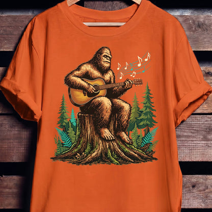 Bigfoot Sasquatch Acoustic Guitarist Tee - The Music Frontiers