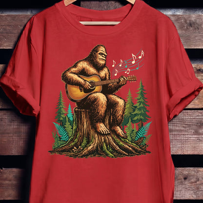 Bigfoot Sasquatch Acoustic Guitarist Tee - The Music Frontiers