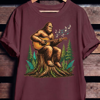 Bigfoot Sasquatch Acoustic Guitarist Tee - The Music Frontiers