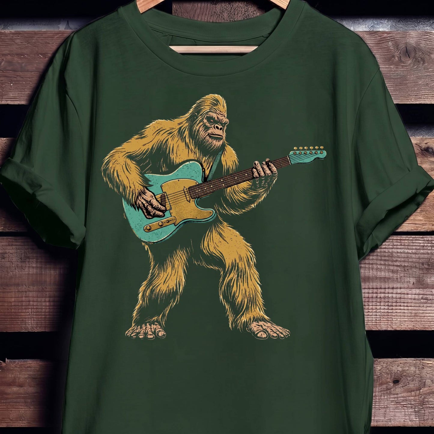 Bigfoot Telecaster Electric Guitarist Tee - The Music Frontiers