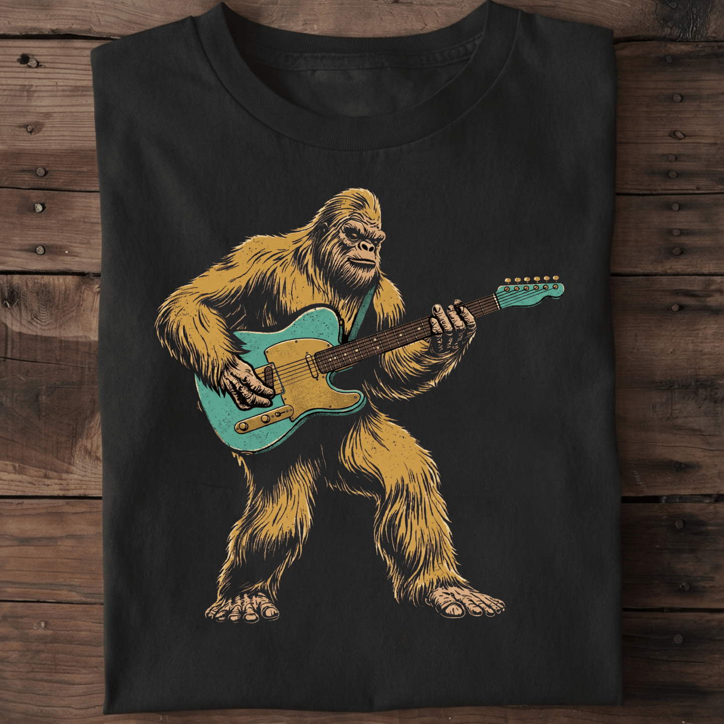 Bigfoot Telecaster Electric Guitarist Tee - The Music Frontiers