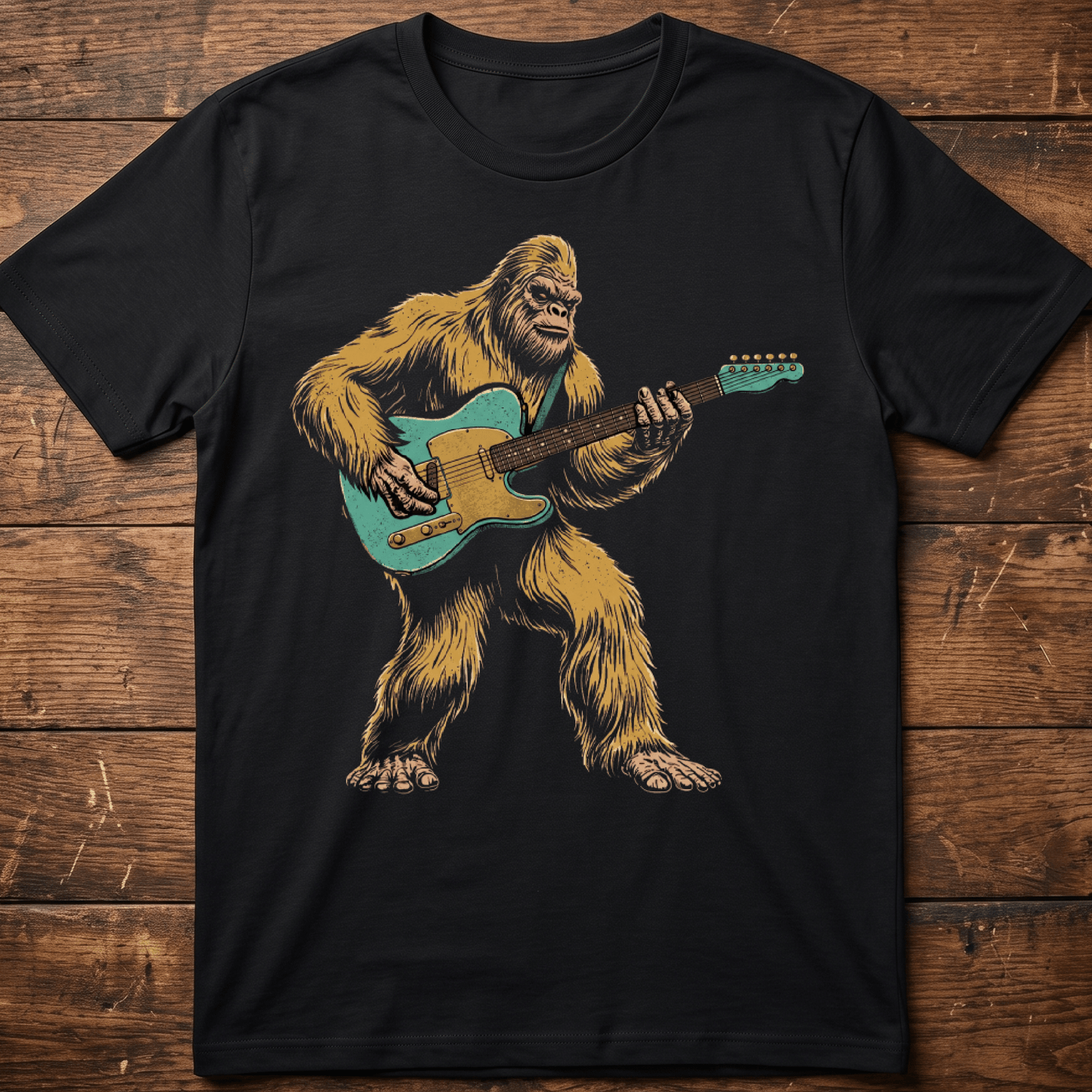 Bigfoot Telecaster Electric Guitarist Tee - The Music Frontiers