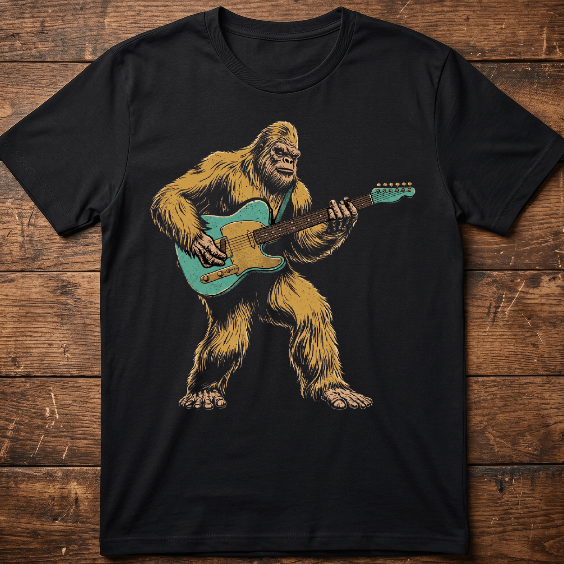 Bigfoot Telecaster Electric Guitarist Tee - The Music Frontiers