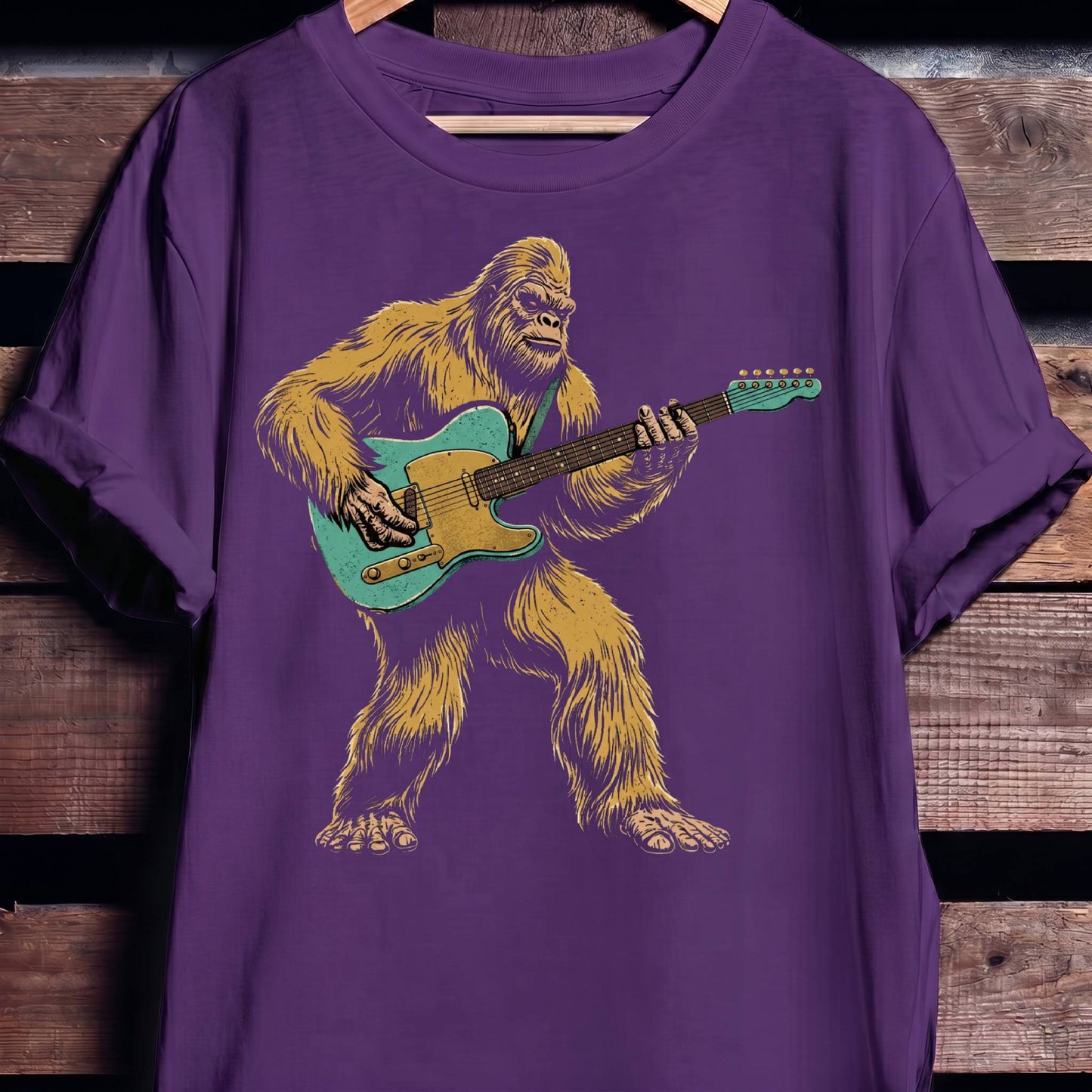 Bigfoot Telecaster Electric Guitarist Tee - The Music Frontiers