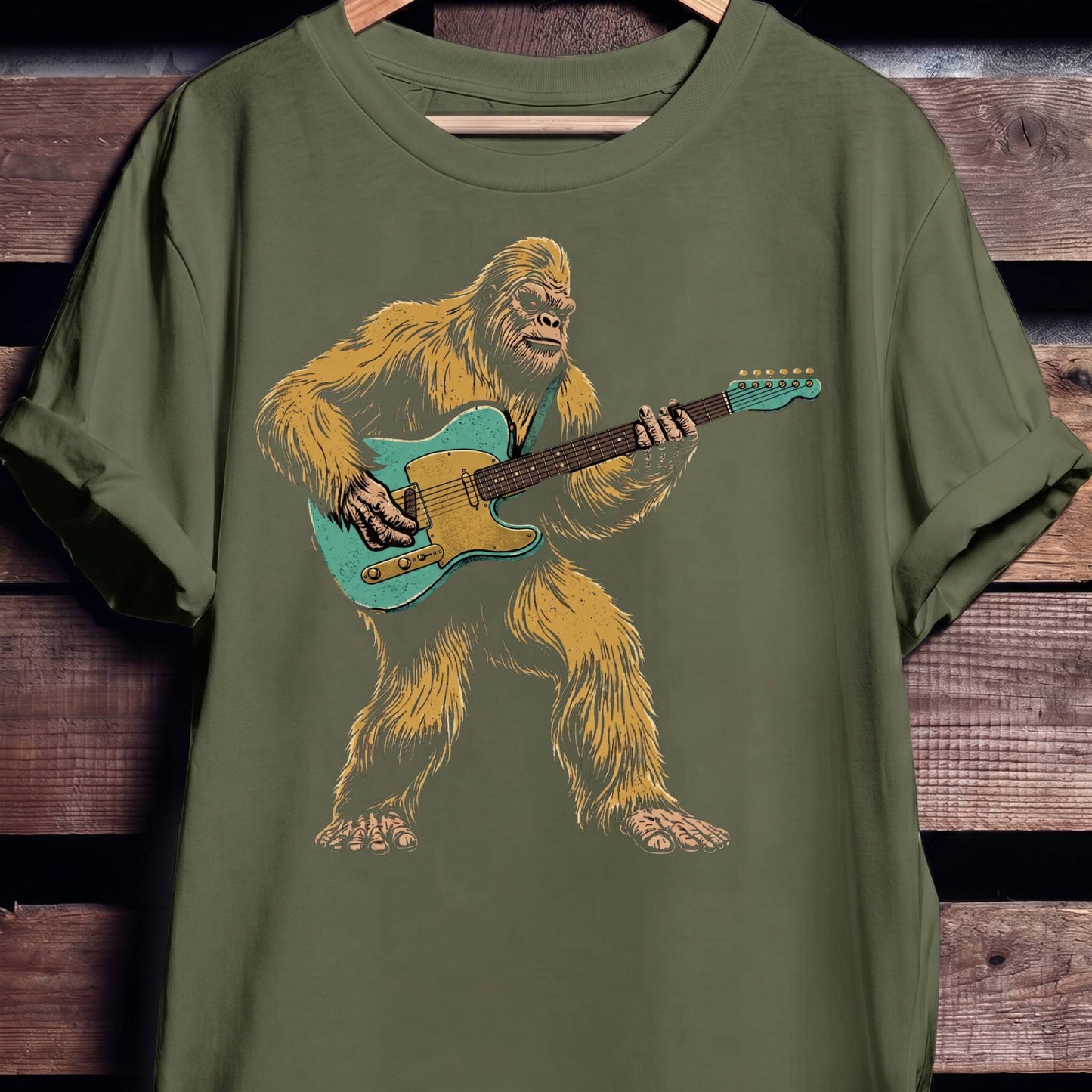 Bigfoot Telecaster Electric Guitarist Tee - The Music Frontiers