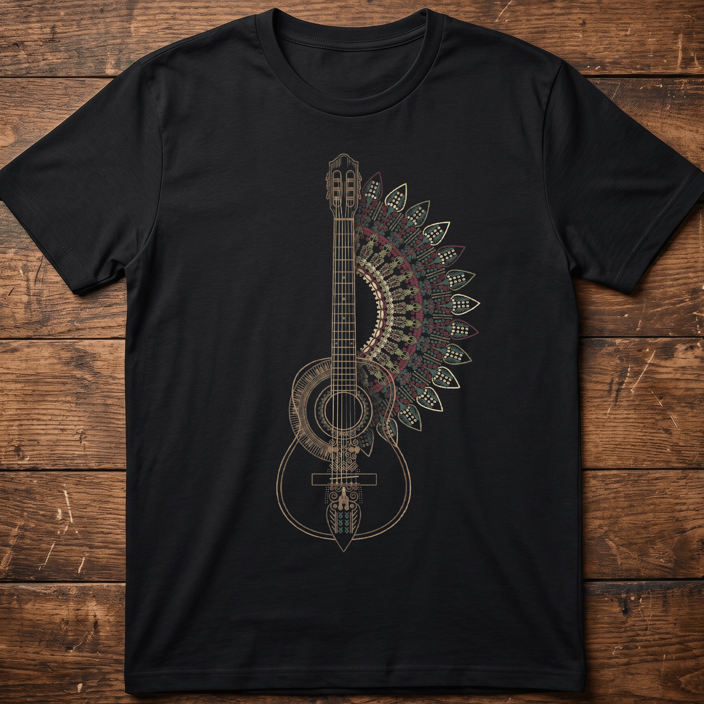 Boho Mandala Guitar T-shirt - The Music Frontiers