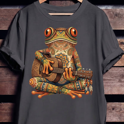 Boho Mandala Frog Guitarist Tee