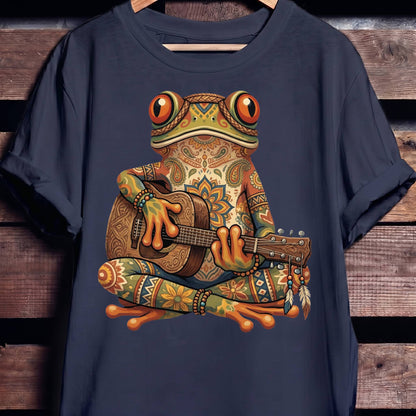 Boho Mandala Frog Guitarist Tee