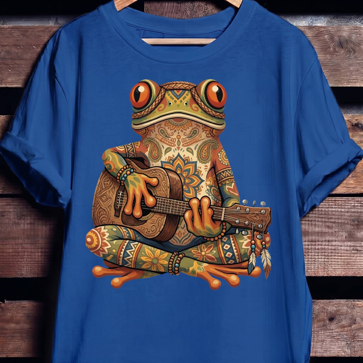 Boho Mandala Frog Guitarist Tee