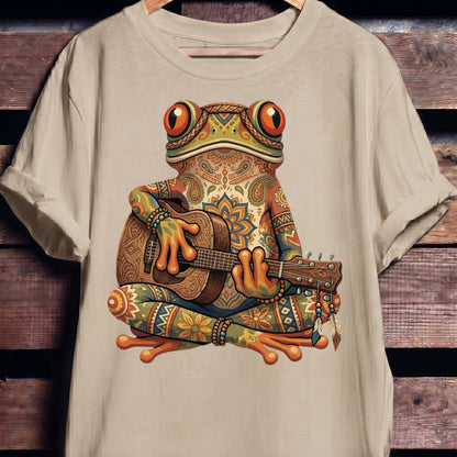 Boho Mandala Frog Guitarist Tee