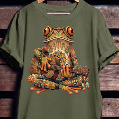 Boho Mandala Frog Guitarist Tee