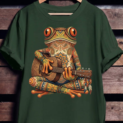 Boho Mandala Frog Guitarist Tee