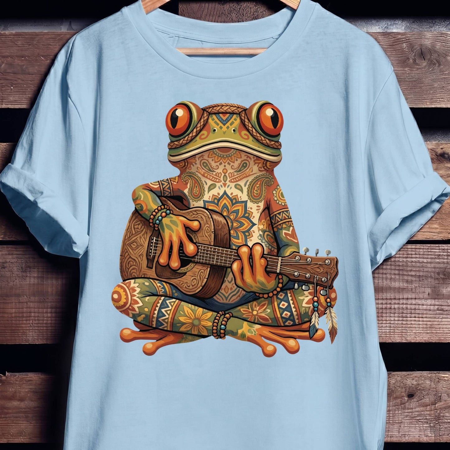 Boho Mandala Frog Guitarist Tee