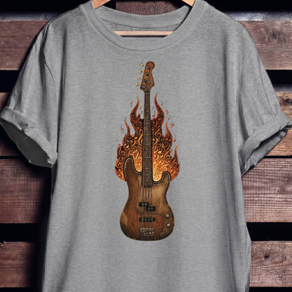 Burning Notes Bass Guitar T-Shirt