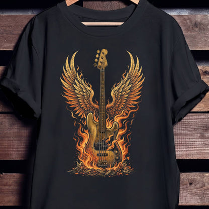 Burning Wings Bass Art Tee - Unisex Standard T-Shirt
