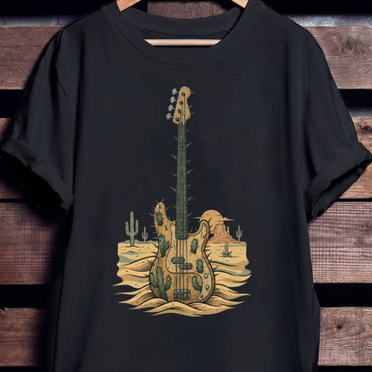 Cactus Desert Bass Guitar Tee - Unisex Standard T-Shirt