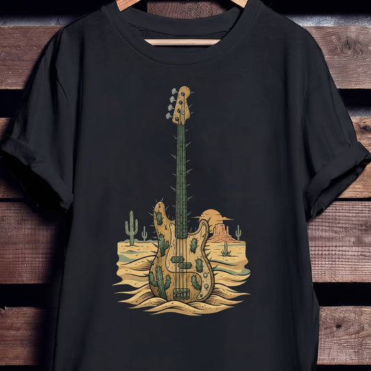 Cactus Desert Bass Guitar Tee - Unisex Standard T-Shirt
