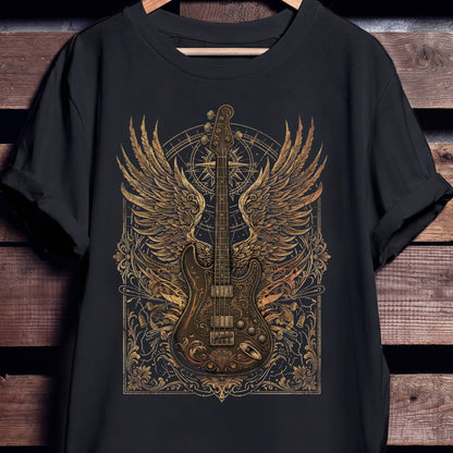 Classic Bass Guitar Wings Tee - The Music Frontiers