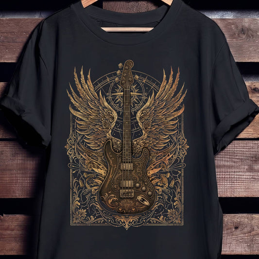 Classic Bass Guitar Wings Tee - The Music Frontiers