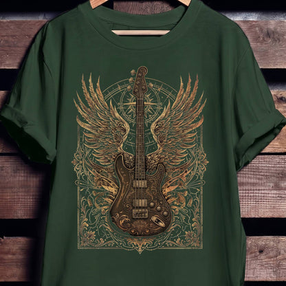 Classic Bass Guitar Wings Tee - The Music Frontiers