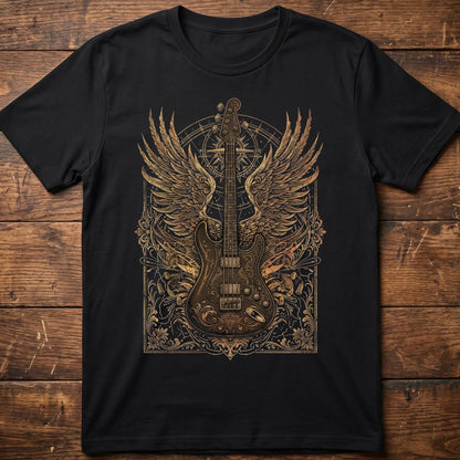 Classic Bass Guitar Wings Tee - The Music Frontiers