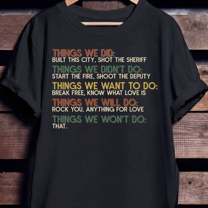 Classic Rock Lyrics List Tee