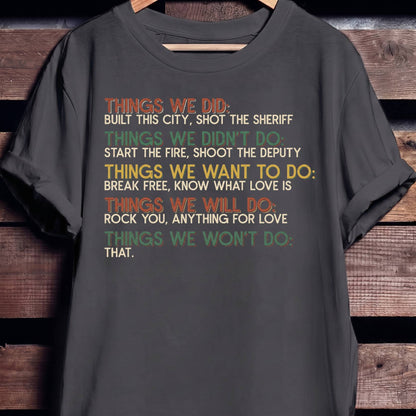Classic Rock Lyrics List Tee
