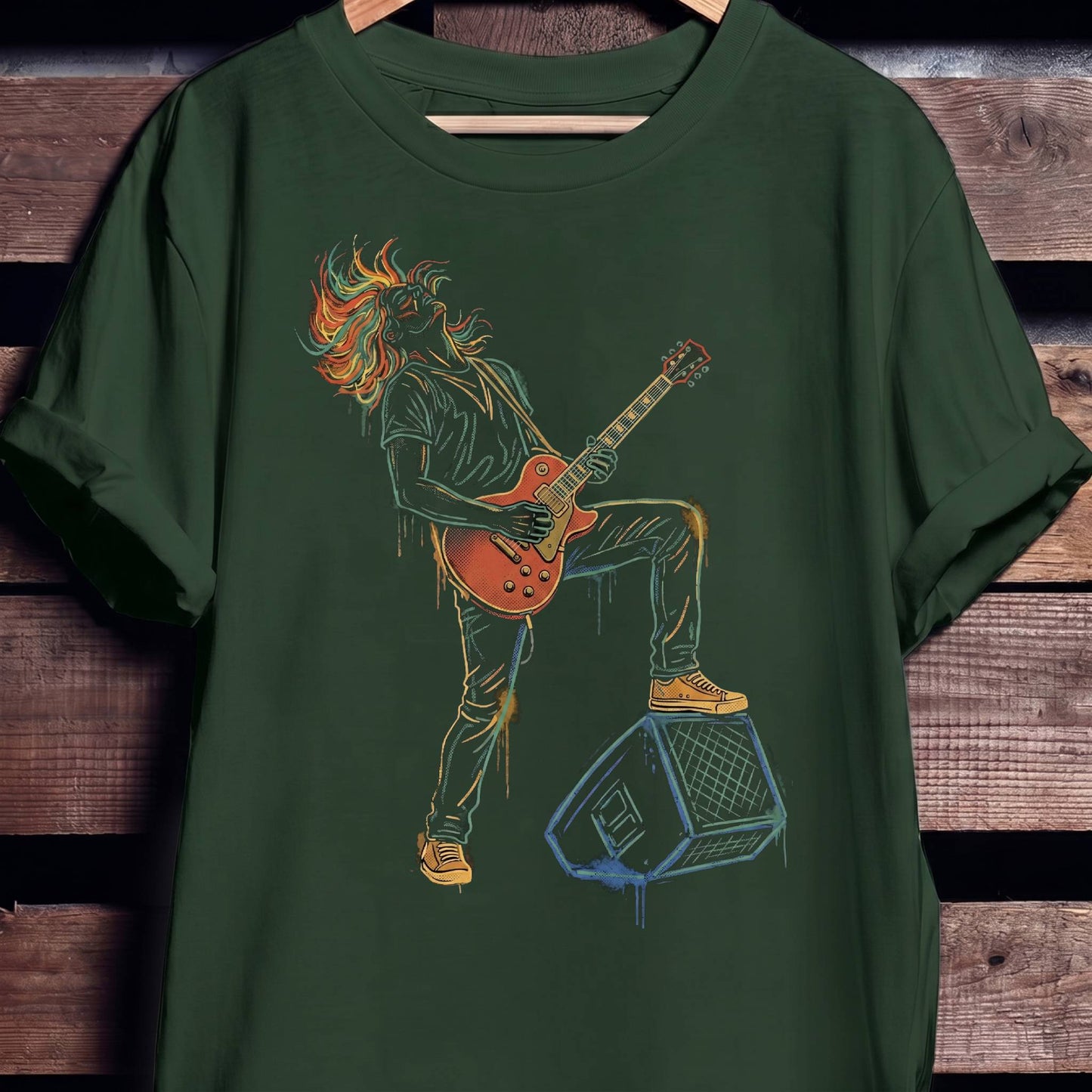 Classic Rock Electric Guitarist Tee - The Music Frontiers