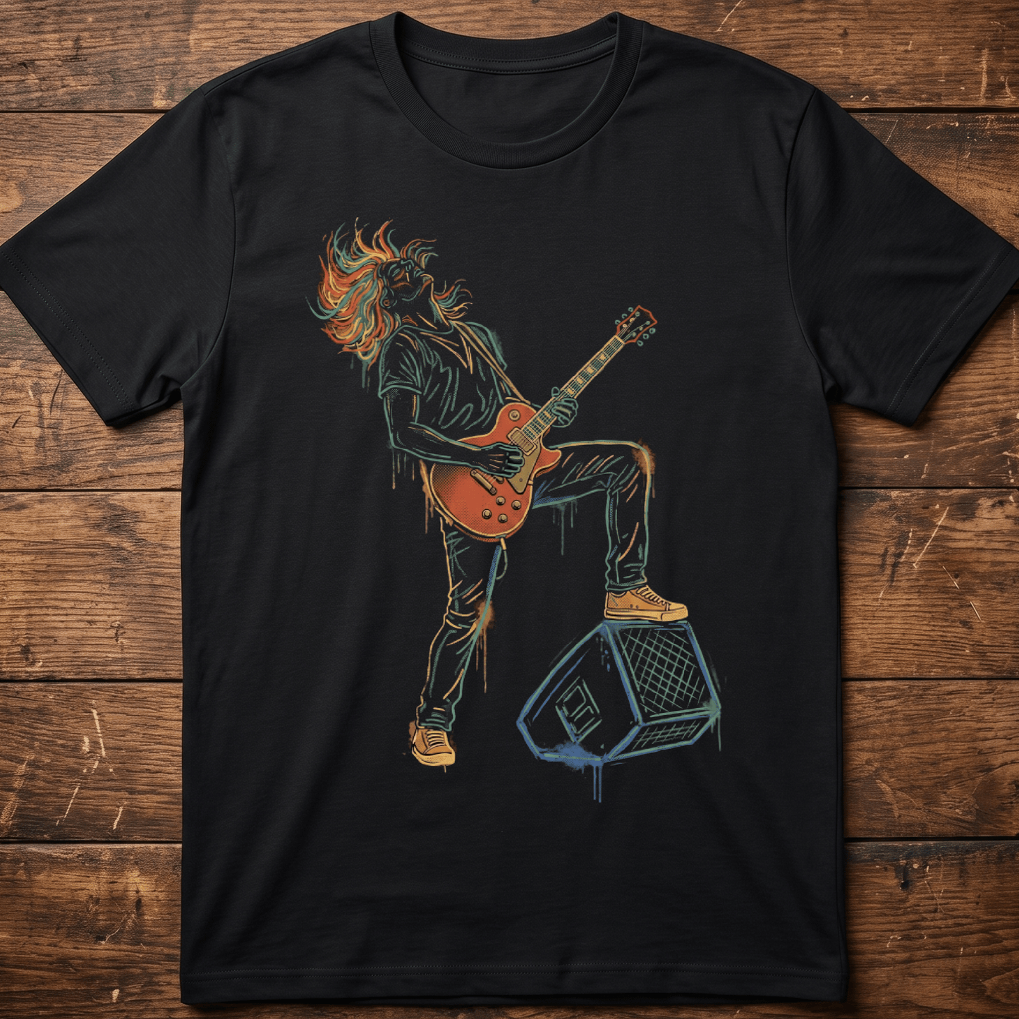 Classic Rock Electric Guitarist Tee - The Music Frontiers