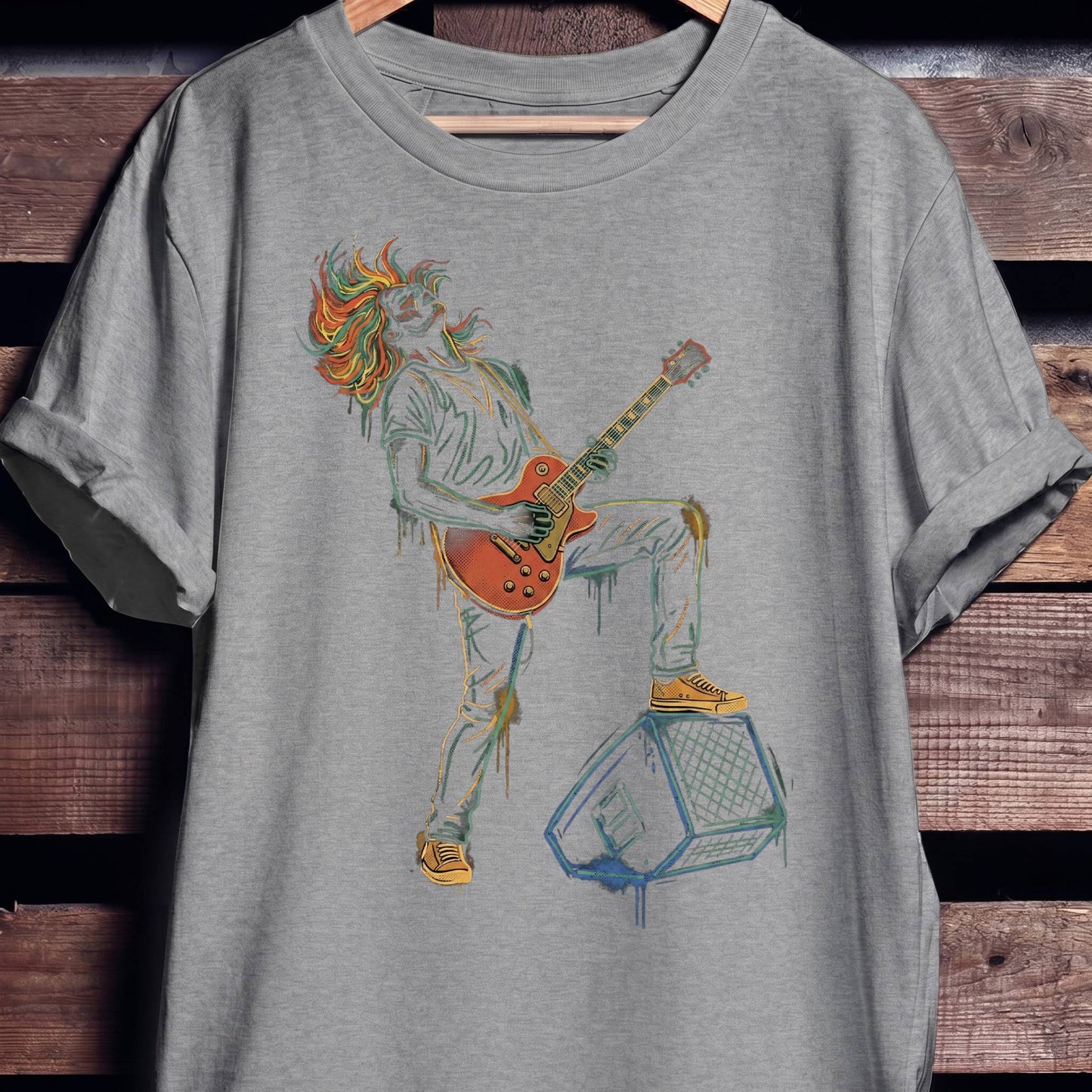 Classic Rock Electric Guitarist Tee - The Music Frontiers