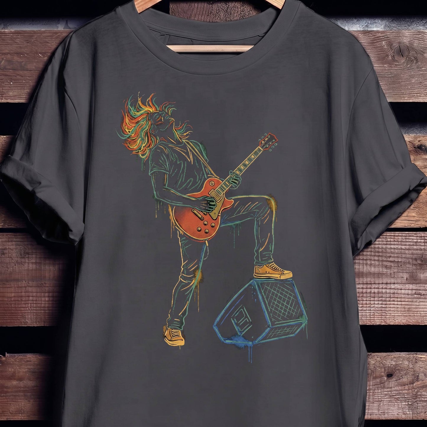 Classic Rock Electric Guitarist Tee - The Music Frontiers