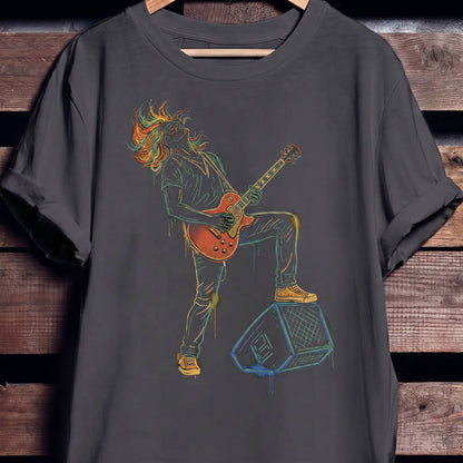 Classic Rock Electric Guitarist Tee - The Music Frontiers