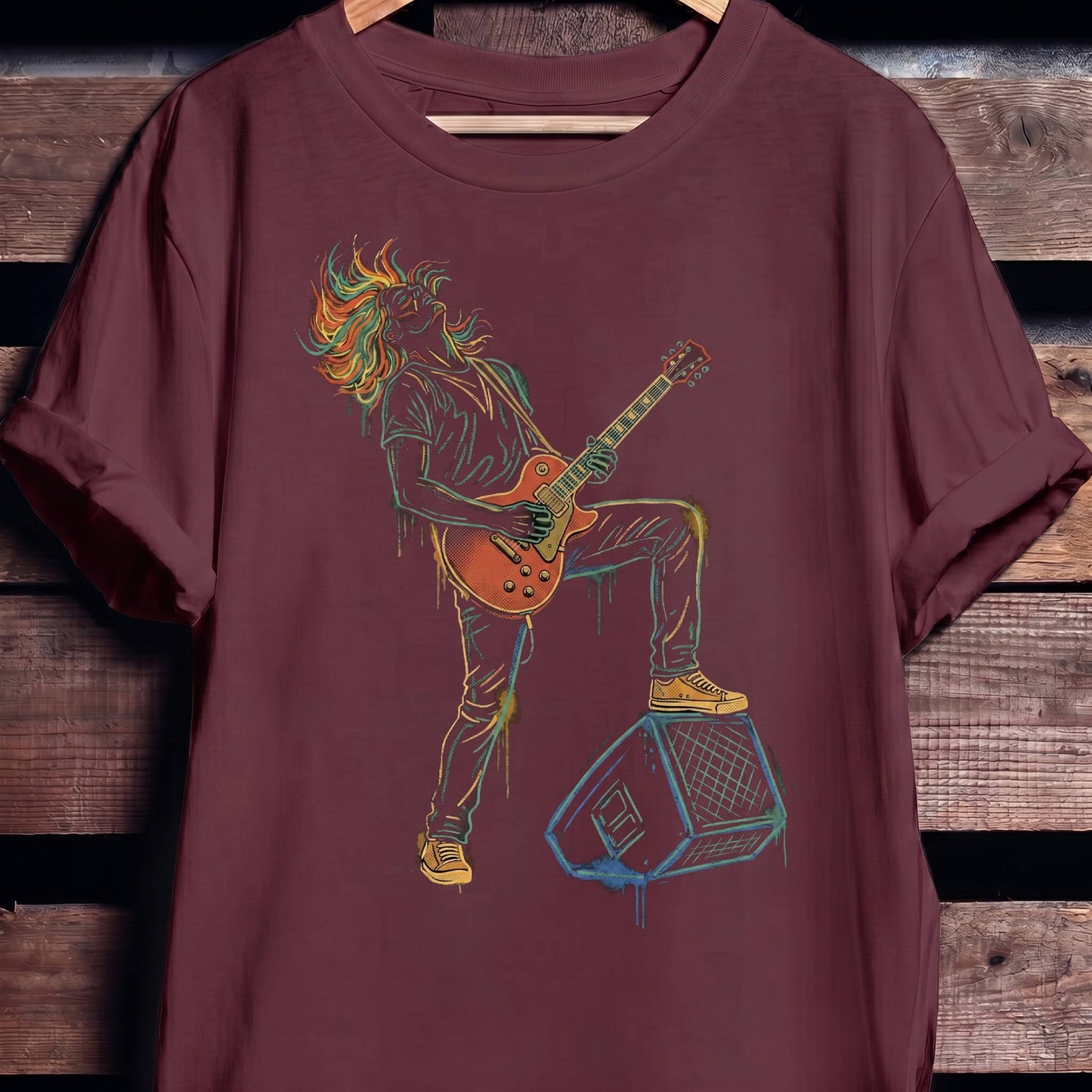Classic Rock Electric Guitarist Tee - The Music Frontiers