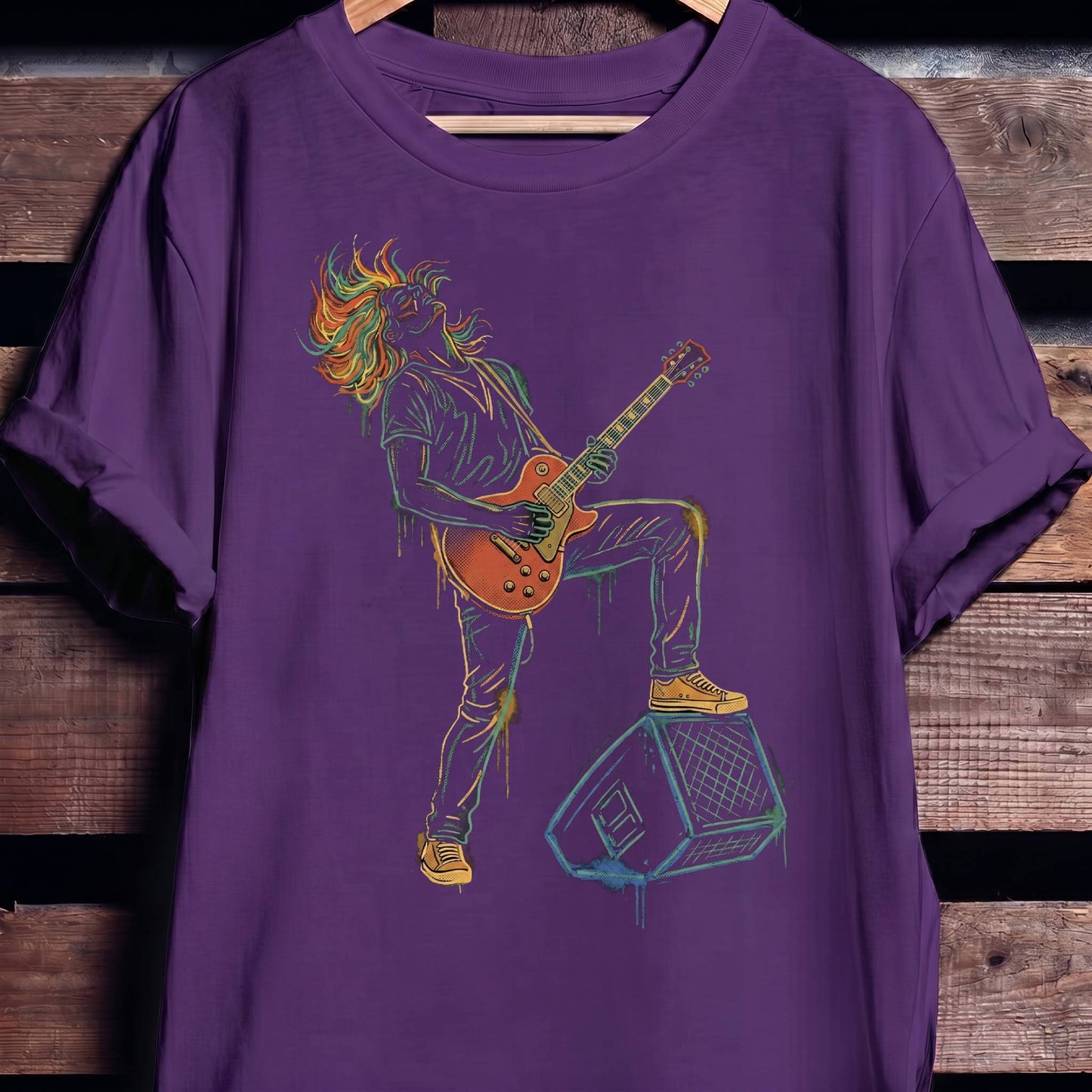 Classic Rock Electric Guitarist Tee - The Music Frontiers