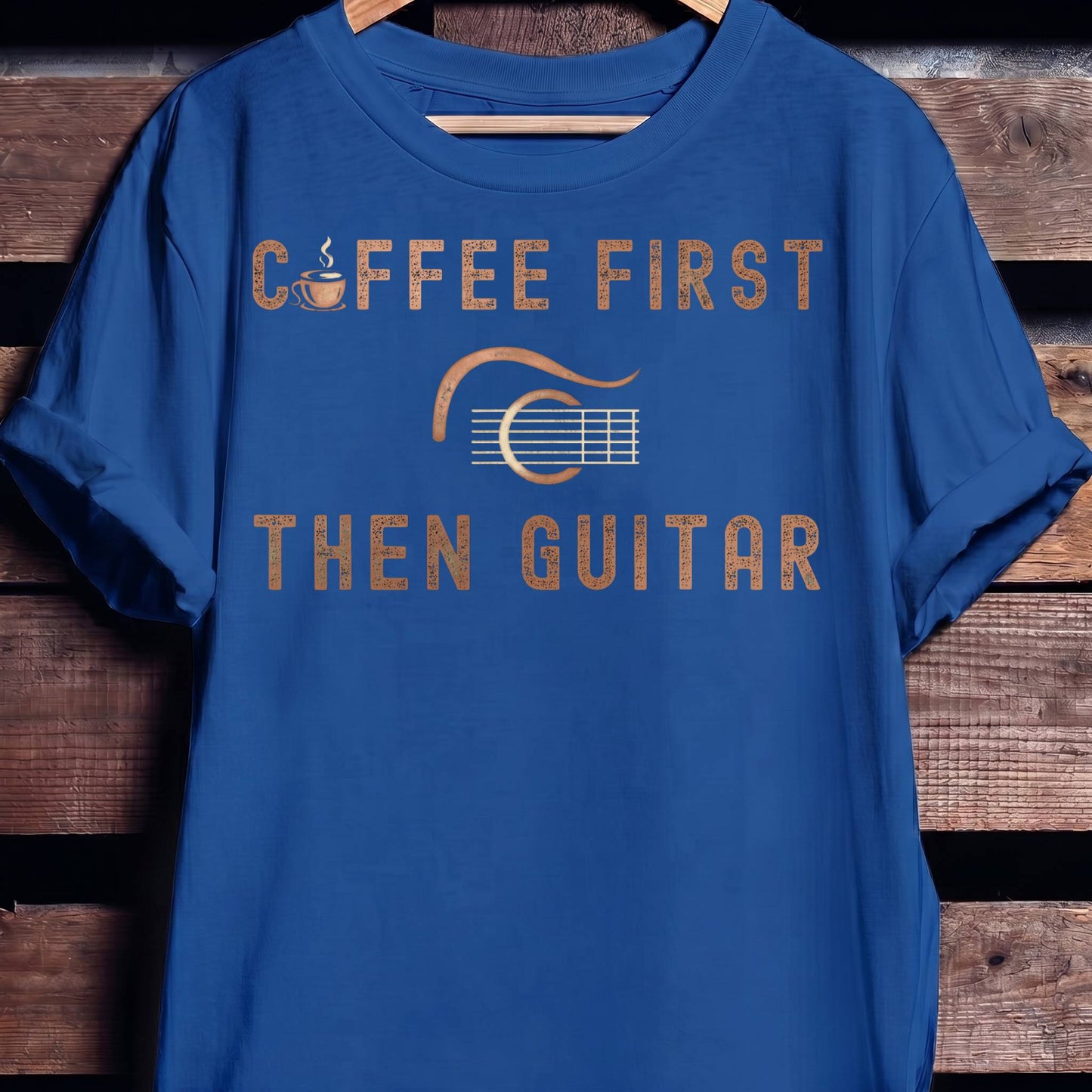Coffee First Then Guitar Vintage T-Shirt - The Music Frontiers