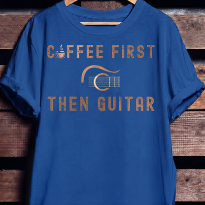 Coffee First Then Guitar Vintage T-Shirt - The Music Frontiers