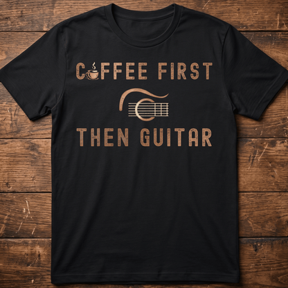 Coffee First Then Guitar Vintage T-Shirt - The Music Frontiers