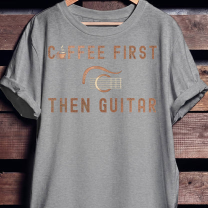 Coffee First Then Guitar Vintage T-Shirt - The Music Frontiers