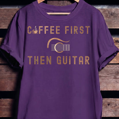 Coffee First Then Guitar Vintage T-Shirt - The Music Frontiers