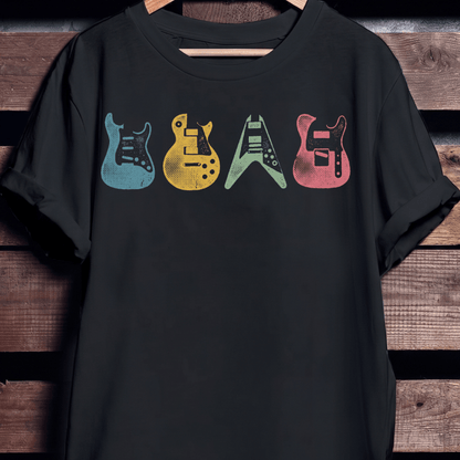 Colorful Pop Art Electric Guitar Bodies T-Shirt - The Music Frontiers