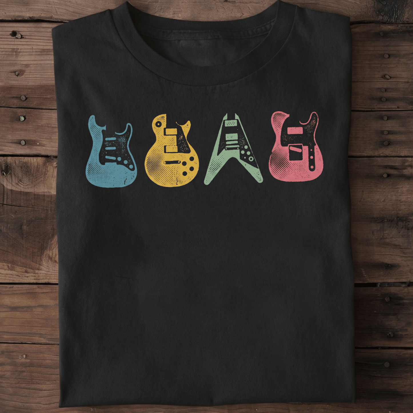 Colorful Pop Art Electric Guitar Bodies T-Shirt - The Music Frontiers