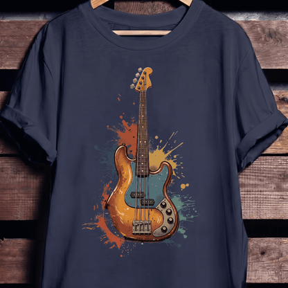 Colorful Splash Bass Guitar Tee - The Music Frontiers