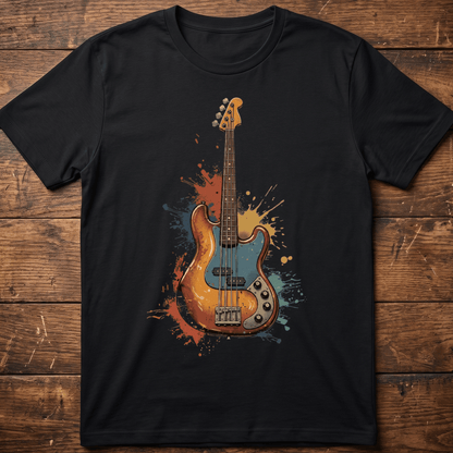 Colorful Splash Bass Guitar Tee - The Music Frontiers